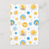 Yellow Duck Baby Boek Aanvraag Behuizing Kaart (Achterkant)
