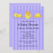 Yellow Duck Baby shower Invitation Kaart (Voorkant / Achterkant)