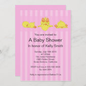 Yellow Duck Baby shower Invitation Kaart (Voorkant / Achterkant)