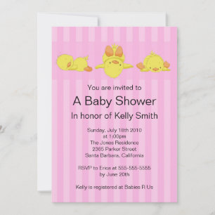 Yellow Duck Baby shower Invitation Kaart