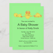 Yellow Duck Baby shower Invitation Kaart (Voorkant / Achterkant)