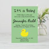 Yellow Duck Baby shower Invitation Kaart (Staand voorkant)