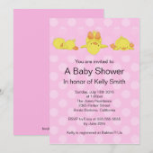 Yellow Duck Baby shower Invitation Kaart (Voorkant / Achterkant)