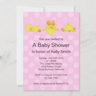 Yellow Duck Baby shower Invitation Kaart
