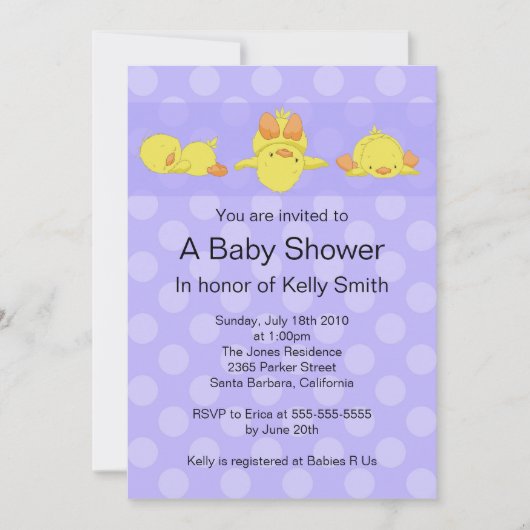 Yellow Duck Baby shower Invitation Kaart (Voorkant)