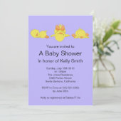 Yellow Duck Baby shower Invitation Kaart (Staand voorkant)