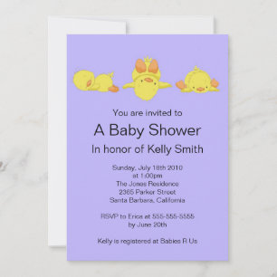 Yellow Duck Baby shower Invitation Kaart