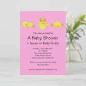 Yellow Duck Baby shower Invitation Kaart (Staand voorkant)