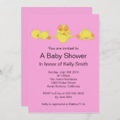 Yellow Duck Baby shower Invitation Kaart (Voorkant / Achterkant)