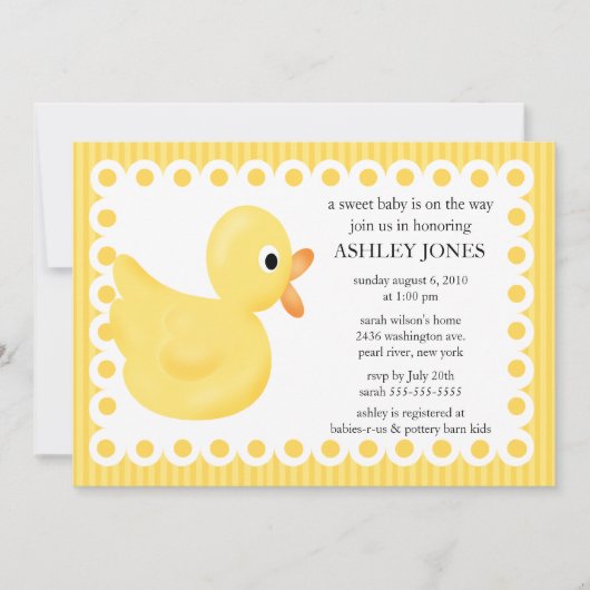 Yellow Duck Baby shower Invitation Kaart (Voorkant)