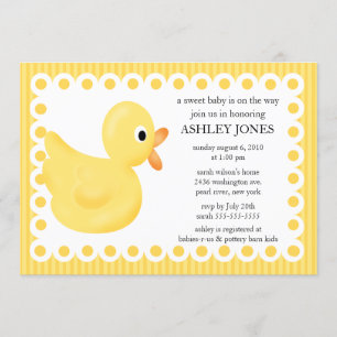 Yellow Duck Baby shower Invitation Kaart