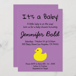 Yellow Duck Baby shower Invitation Kaart