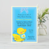 Yellow Duck Baby shower Invitation Kaart (Staand voorkant)