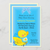Yellow Duck Baby shower Invitation Kaart (Voorkant / Achterkant)