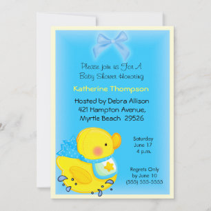 Yellow Duck Baby shower Invitation Kaart