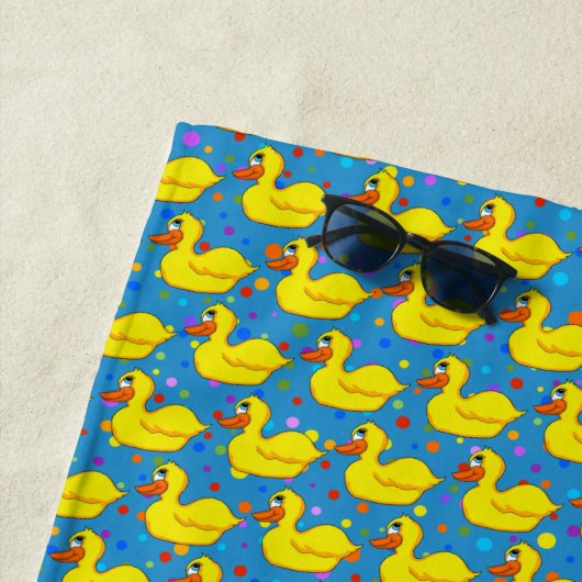 Yellow Duck Beach Towel Strandlaken (In situ)