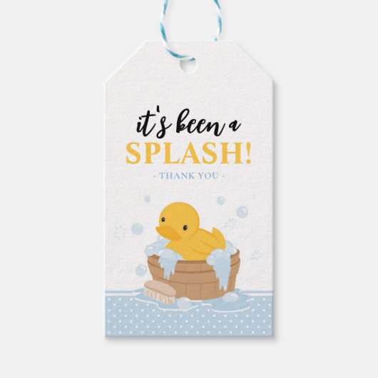 Yellow Duck Bubble Bath Party Favor Cadeau Labels Cadeaulabel (Voorkant)