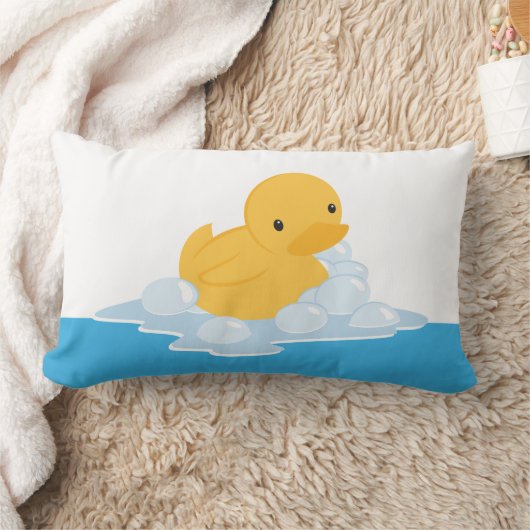 Yellow Duck Bubble Bath Print Sierkussen Kussen (Deken)
