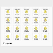 Yellow Duck Caption Grappige quote Gezegden Vierkante Sticker (Vel)
