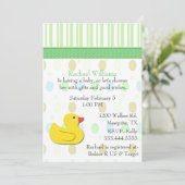Yellow Duck Colorful Baby shower Invitation Kaart (Staand voorkant)