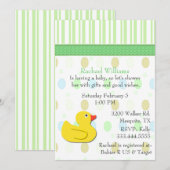 Yellow Duck Colorful Baby shower Invitation Kaart (Voorkant / Achterkant)
