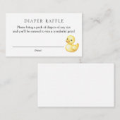Yellow Duck Diaper Raffle Baby shower Informatiekaartje (Voorkant / Achterkant)