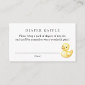 Yellow Duck Diaper Raffle Baby shower Informatiekaartje (Voorkant)