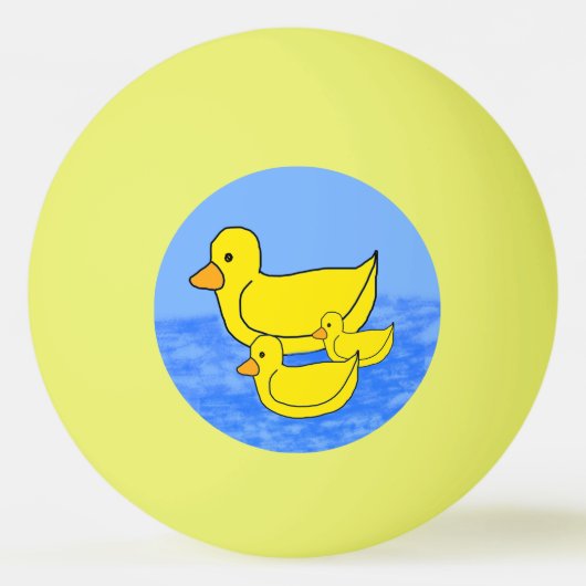 Yellow Duck Family Lighthouse Pier Ping Pong Ball (Achterkant)