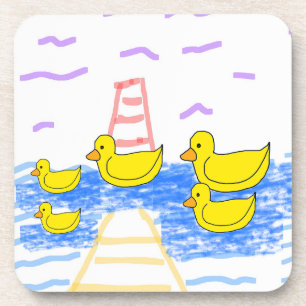 Yellow Duck Family Vuurtoren Gele Pier Bier Onderzetter
