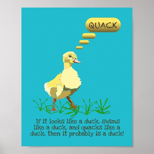 Yellow Duck Gezegde Quack Illustratie Poster (Voorkant)