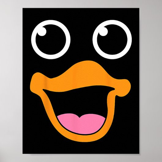 Yellow Duck Gezicht Halloween Dierenkostuum voor K Poster (Voorkant)