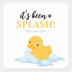 Yellow Duck Het is een Splash Party Favor Sticker