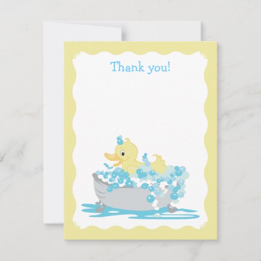 Yellow Duck in Tub Flat Notitiekaartje (Voorkant)