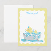 Yellow Duck in Tub Flat Notitiekaartje (Voorkant / Achterkant)