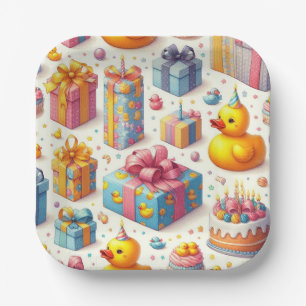 Yellow Duck Kids Verjaardagspapier Borden Papieren Bordje