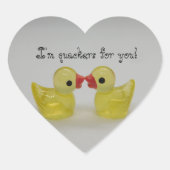 Yellow Duck Love Hart Sticker (Voorkant)