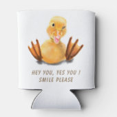 Yellow Duck Playful Wink Koelbox Smile Cartoon Blikjeskoeler (Achterkant)