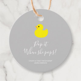 Yellow Duck Pop het als ze pop Bedankjes Labels