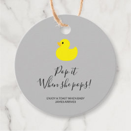 Yellow Duck Pop het als ze pop Bedankjes Labels