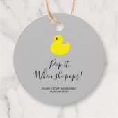 Yellow Duck Pop het als ze pop Bedankjes Labels (Voorkant)
