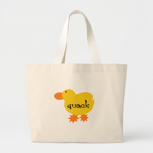 Yellow Duck Quack Grote Tote Bag (Voorkant)