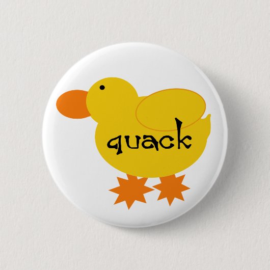 Yellow Duck Quack Ronde Button 5,7 Cm (Voorkant)