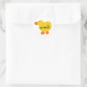 Yellow Duck Quack Ronde Sticker (Tas)