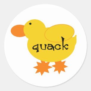 Yellow Duck Quack Ronde Sticker