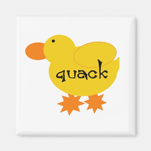 Yellow Duck Quack Tshirts en geschenken Magneet (Voorkant)