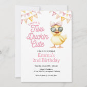 Yellow Duck Theme Two Duckin Schattige 2e verjaard Kaart (Voorkant)