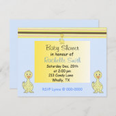 Yellow Duckie Baby shower Invitation Kaart (Voorkant / Achterkant)