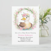 Yellow Duckling Dreams Meisje Baby shower Kaart (Staand voorkant)