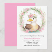 Yellow Duckling Dreams Meisje Baby shower Kaart (Voorkant / Achterkant)