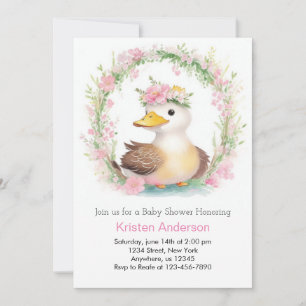 Yellow Duckling Dreams Meisje Baby shower Kaart